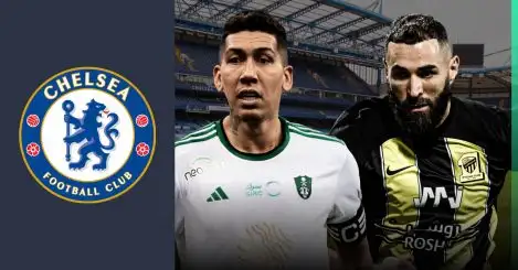 Chelsea badge, Roberto Firmino, Karim Benzema